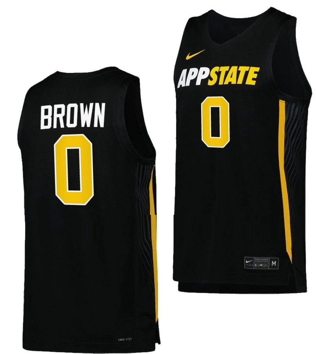 Xavion Brown Jersey Appalachian State Mountaineers College Basketball Black #0 by My store basketball