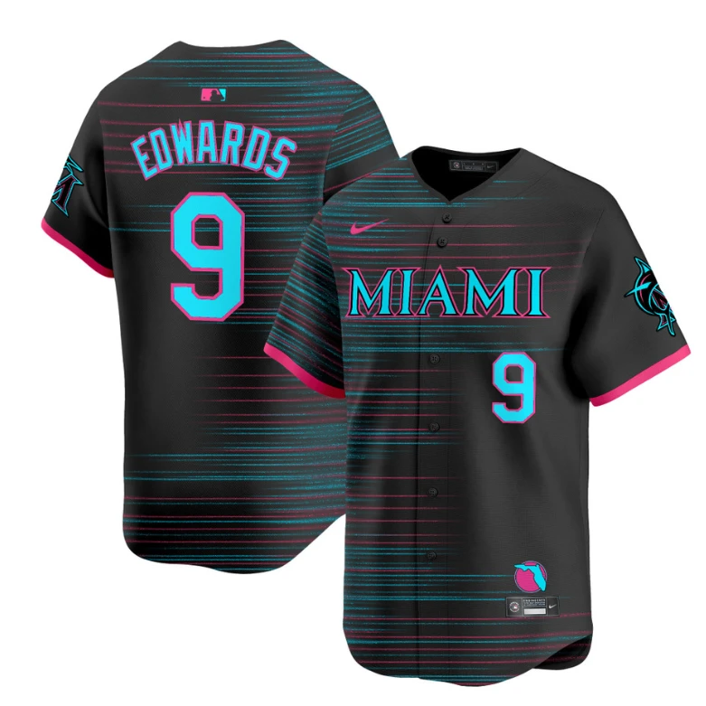 Xavier Edwards Jersey #9 Miami Marlins 2025 City Connect Vapor Premier Limited Stitched by My Store