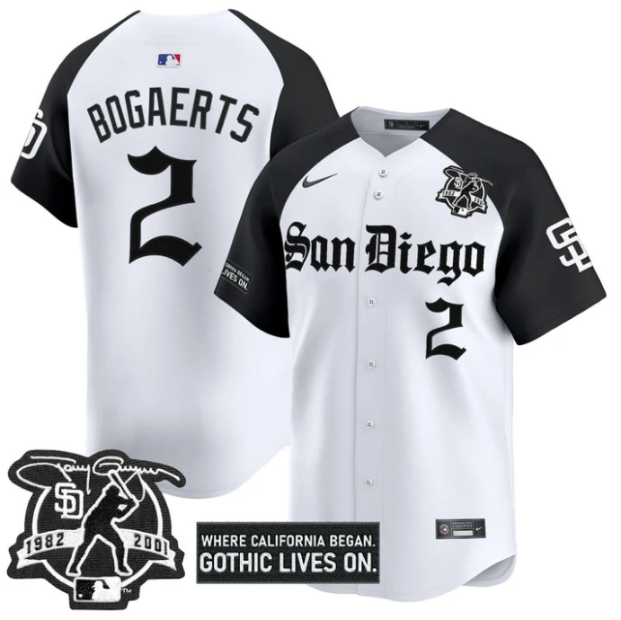 Xander Bogaerts Jersey #2 San Diego Padres Gothic Edition Vapor Limited Stitched Alternate by My Store