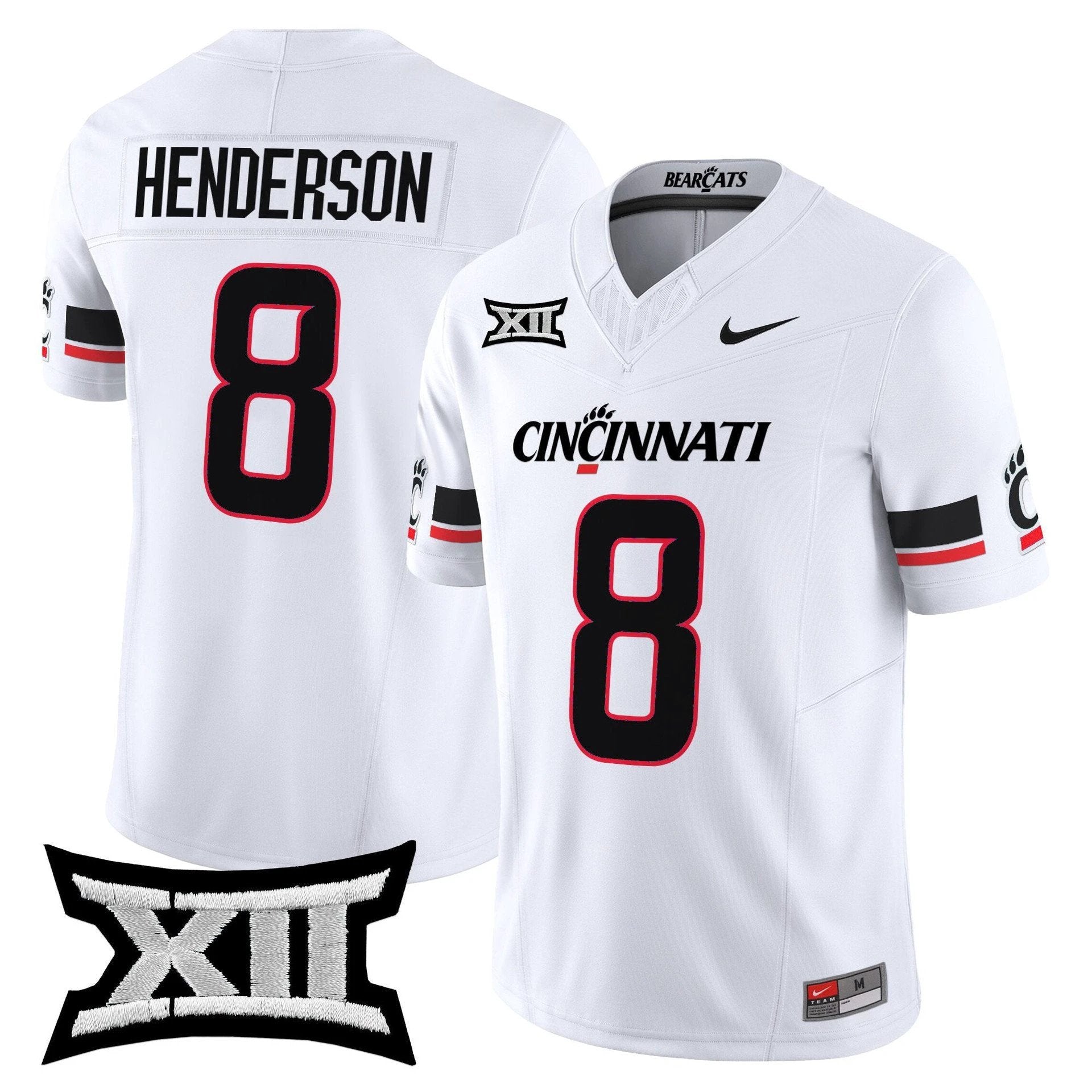 Xzavier Henderson Jersey #8 Cincinnati Bearcats 2025 Vapor Limited Stitched by My Store NCAA Football Jerseys