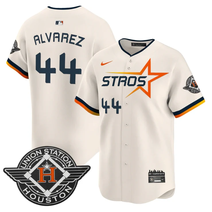 Yordan Álvarez Jersey #44 Houston Astros 2025 City Connect Vapor Premier Limited Stitched Cream by My Store