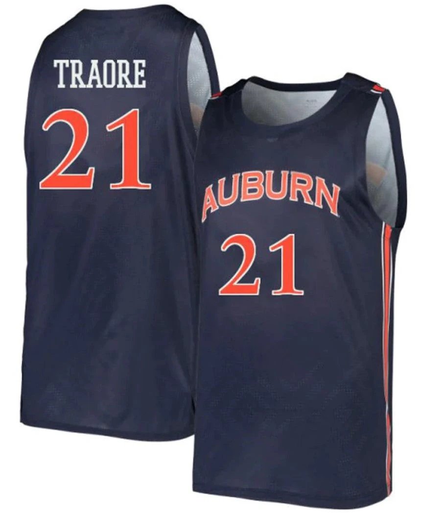 Yohan Traore Jersey Auburn Tigers College Basketball #21 by My store basketball