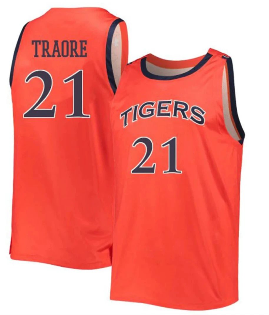 Yohan Traore Jersey Auburn Tigers College Basketball #21 by My store basketball