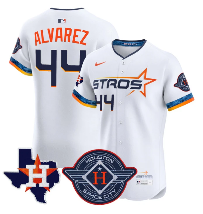 Yordan Álvarez Jersey #44 Houston Astros 2025 City Connect Texas Patch Premier Elite Stitched White by My Store