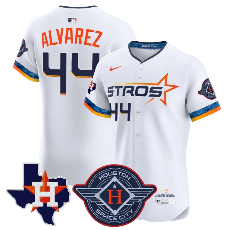 Yordan Álvarez Jersey #44 Houston Astros 2025 City Connect Texas Patch Premier Elite Stitched White by My Store