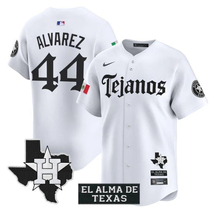 Yordan Álvarez Jersey #44 Houston Astros Mexico Tejano Barrio Style Vapor Limited Stitched White by My Store
