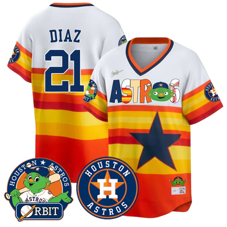 Yainer Diaz Jersey #21 Houston Astros Orbit Vapor Premier Limited Stitched Cooperstown by My Store