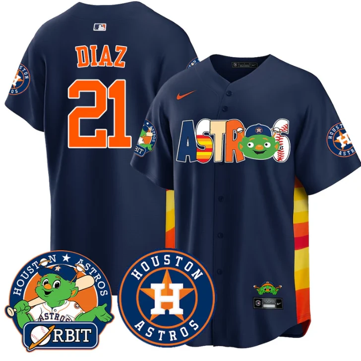 Yainer Diaz Jersey #21 Houston Astros Orbit Vapor Premier Limited Stitched Navy by My Store