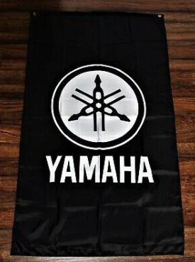 Yamaha Racing Black Flag Vertical 3X5 Ft Polyester Banner USA 90x150cm by flagsjustdoit