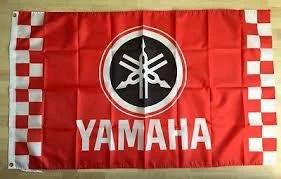 Yamaha Red Logo Flag 3X5 Ft Polyester Banner USA 90x150cm by flagsjustdoit
