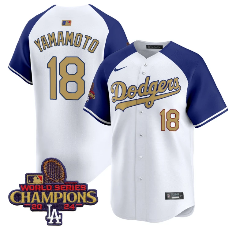 Yamamoto Jersey #18 Dodgers 2025 Gold Vapor Premier Stitched Alternate by My Store