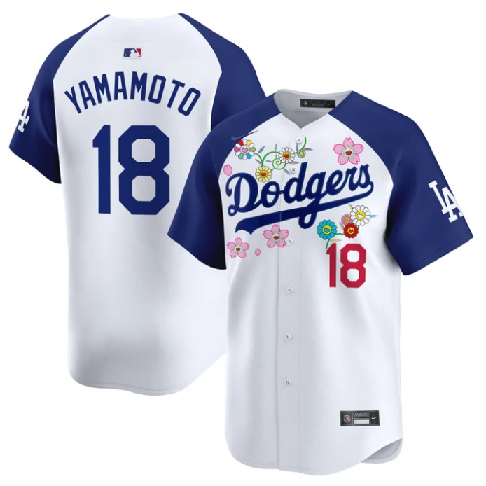 Yamamoto Jersey #18 Dodgers x Takashi Murakami 2025 Vapor Limited Stitched Alternate by My Store