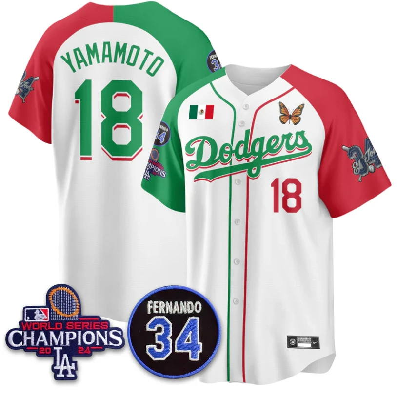 Yamamoto Jersey #18 Los Angeles Dodgers Mexican For 34 Stitched Alternate by My Store