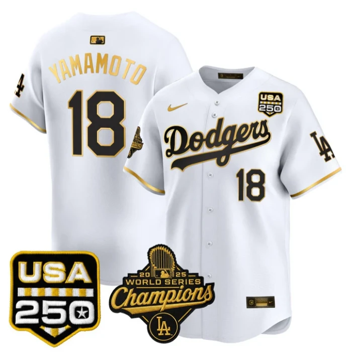 Yamamoto Jersey #18 Dodgers 2025 World Series Champions 250 USA Stitched by My Store