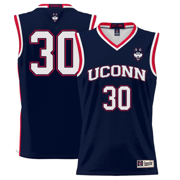 Yarin Hasson Jersey UConn Huskies College Basketball No Name White #30 by My store basketball