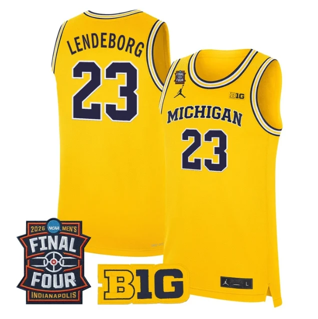Yaxel Lendeborg Jersey #23 Michigan Wolverines 2026 Final Four Stitched Maize by My store basketball