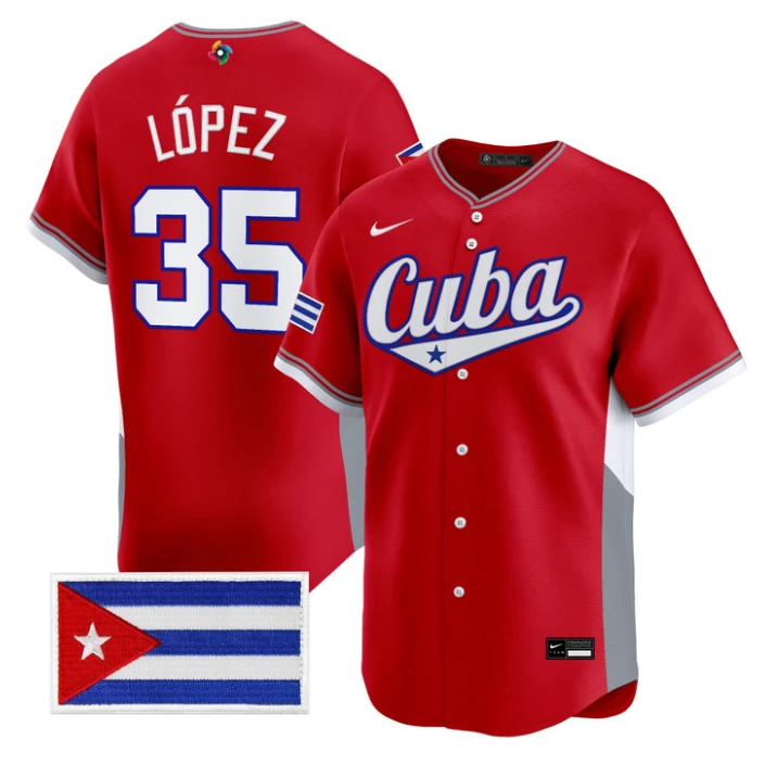 Yoan López Jersey #35 Cuba World Baseball Classic 2026 Stitched by My Store