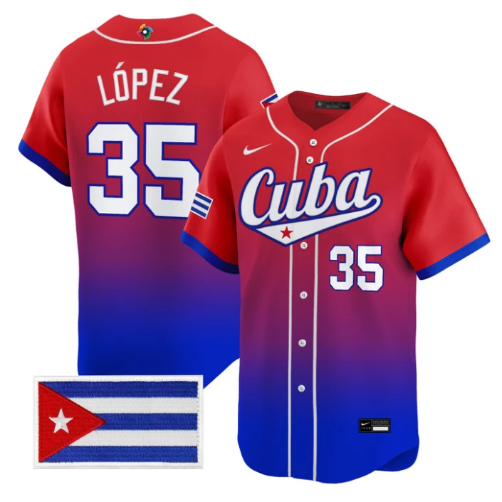 Yoan López Jersey #35 Cuba World Baseball Classic 2026 Stitched by My Store