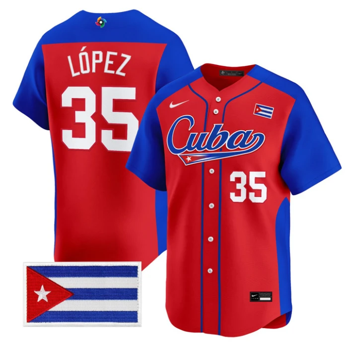 Yoan López Jersey #35 Cuba World Baseball Classic 2026 Stitched by My Store