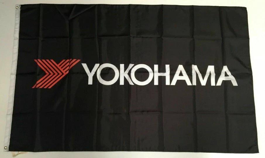 Yokohama Racing Banner Flag - Car Tyres Tires Wheels Geolander Workshop Mechanic 3x5ft by flagsjustdoit