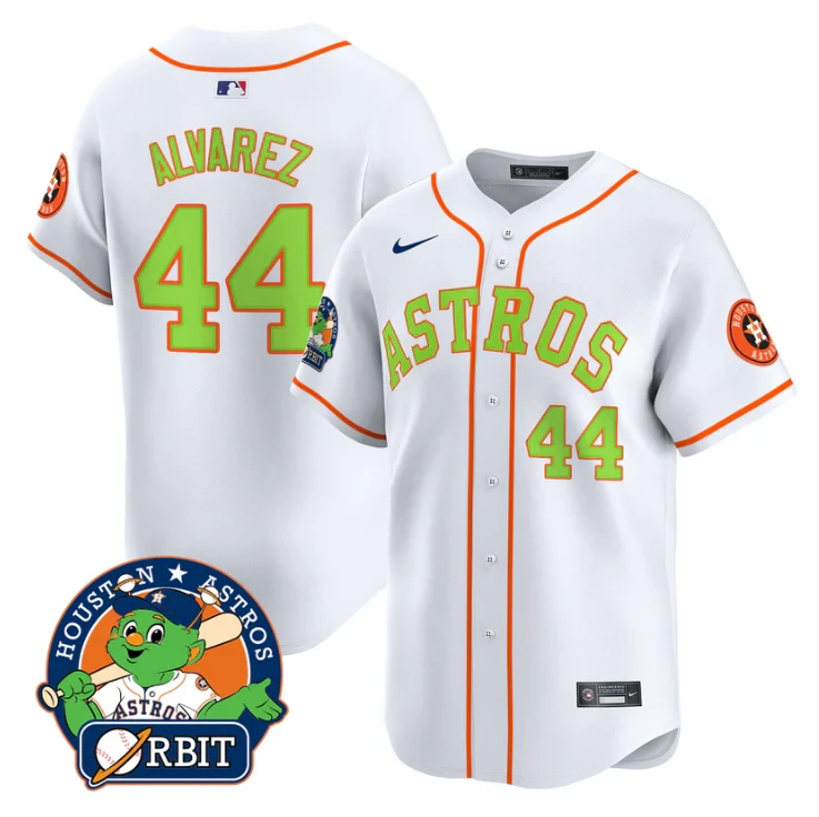 Yordan Álvarez Jersey #44 Astros Orbit Patch Vapor Premier Limited V2 Stitched White by My Store