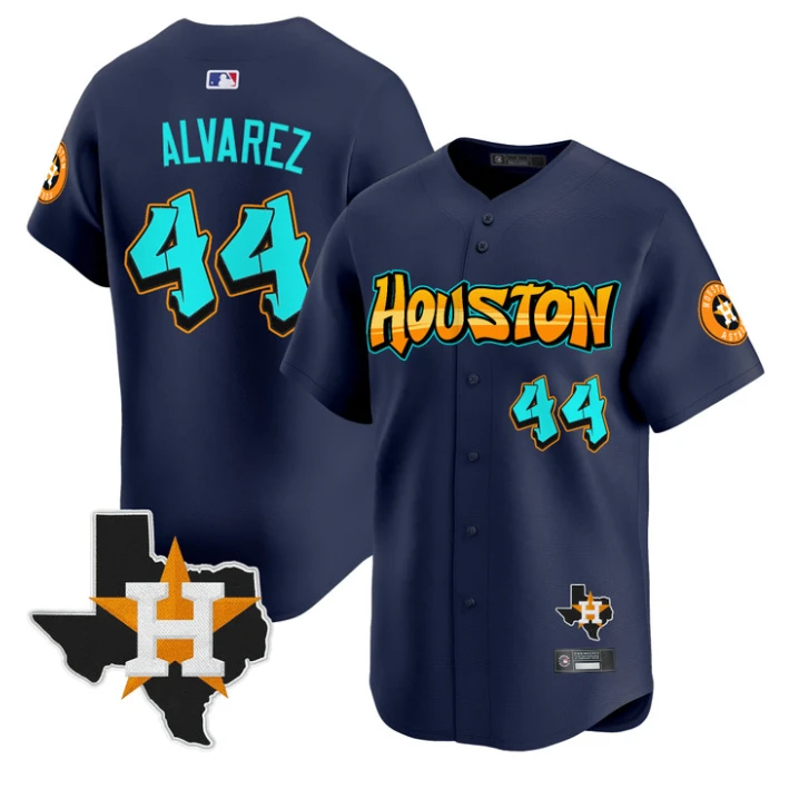 Yordan Álvarez Jersey #44 Houston Astros Graffiti H-Town Edition Stitched Navy by My Store