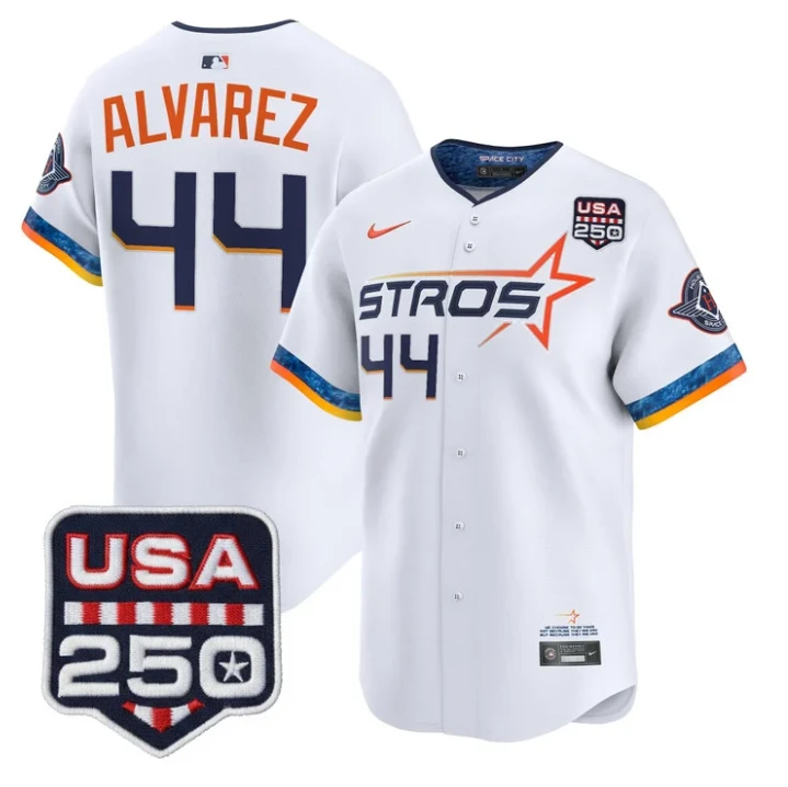 Yordan Álvarez Jersey #44 Houston Astros 250 USA Patch Limited Stitched by My Store