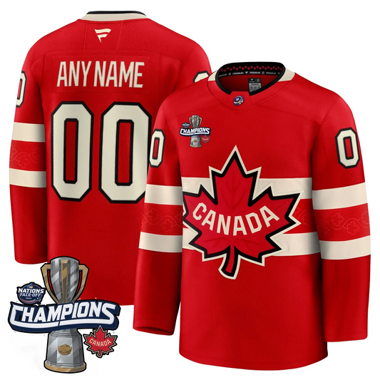 Custom Canada 2025 4 Nations Face-Off Champions Jersey - All Stitched by Canada