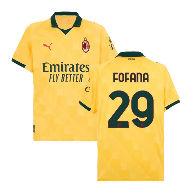 Youssouf Fofana #29 AC Milan 2025-26 Third Men Jersey – Yellow by Soccer Jersey