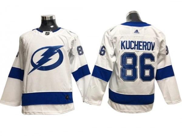 Youth Tampa Bay Lightning #86 Nikita Kucherov White Away Jersey by Hockey David