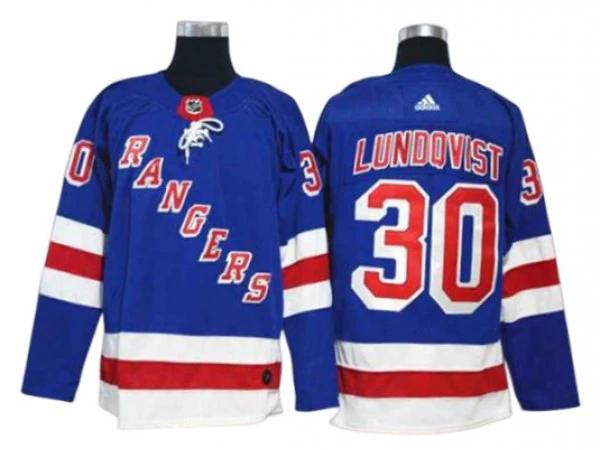 Youth & Women New York Rangers #30 Henrik Lundqvist Blue Home Jersey by Hockey David