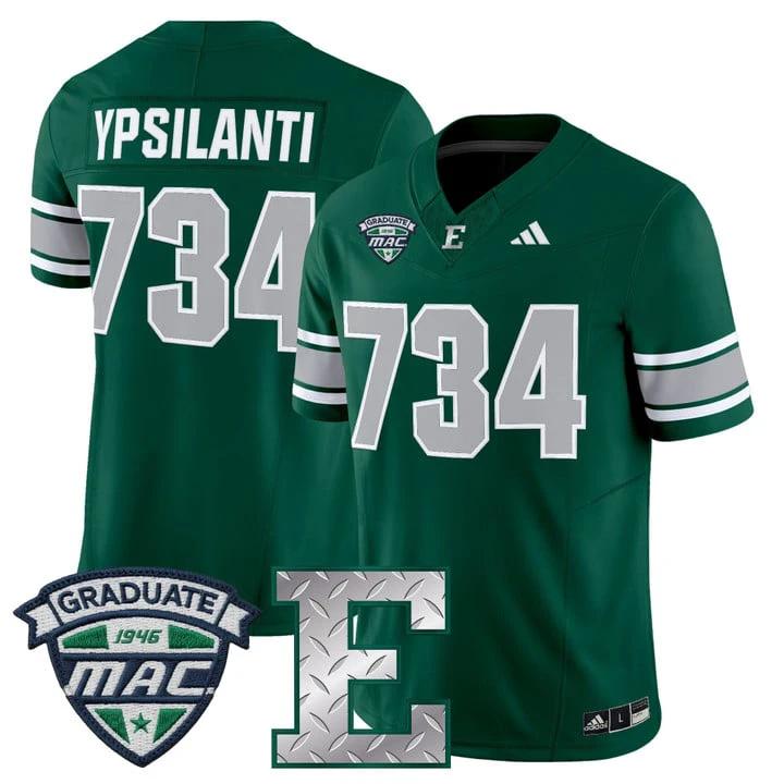 Ypsilanti Jersey #734 Eastern Michigan Eagles 2025 Limited Stitched by My Store NCAA Football Jerseys