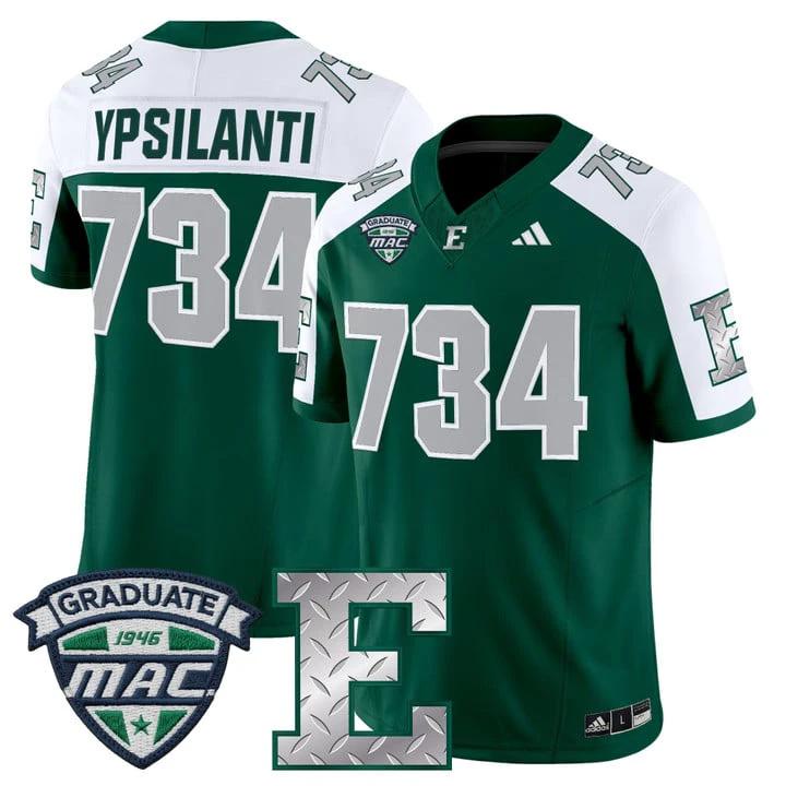 Ypsilanti Jersey #734 Eastern Michigan Eagles 2025 Limited Stitched by My Store NCAA Football Jerseys
