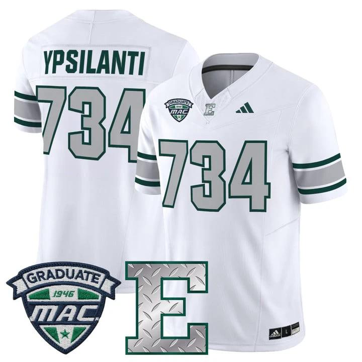 Ypsilanti Jersey #734 Eastern Michigan Eagles 2025 Limited Stitched by My Store NCAA Football Jerseys