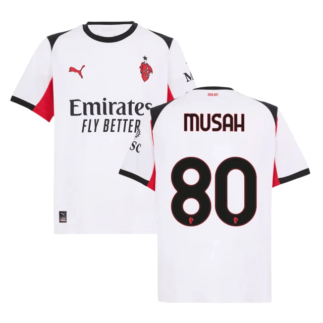 Yunus Musah 80 AC Milan 2025-26 Away Men Jersey – White by Soccer Jersey