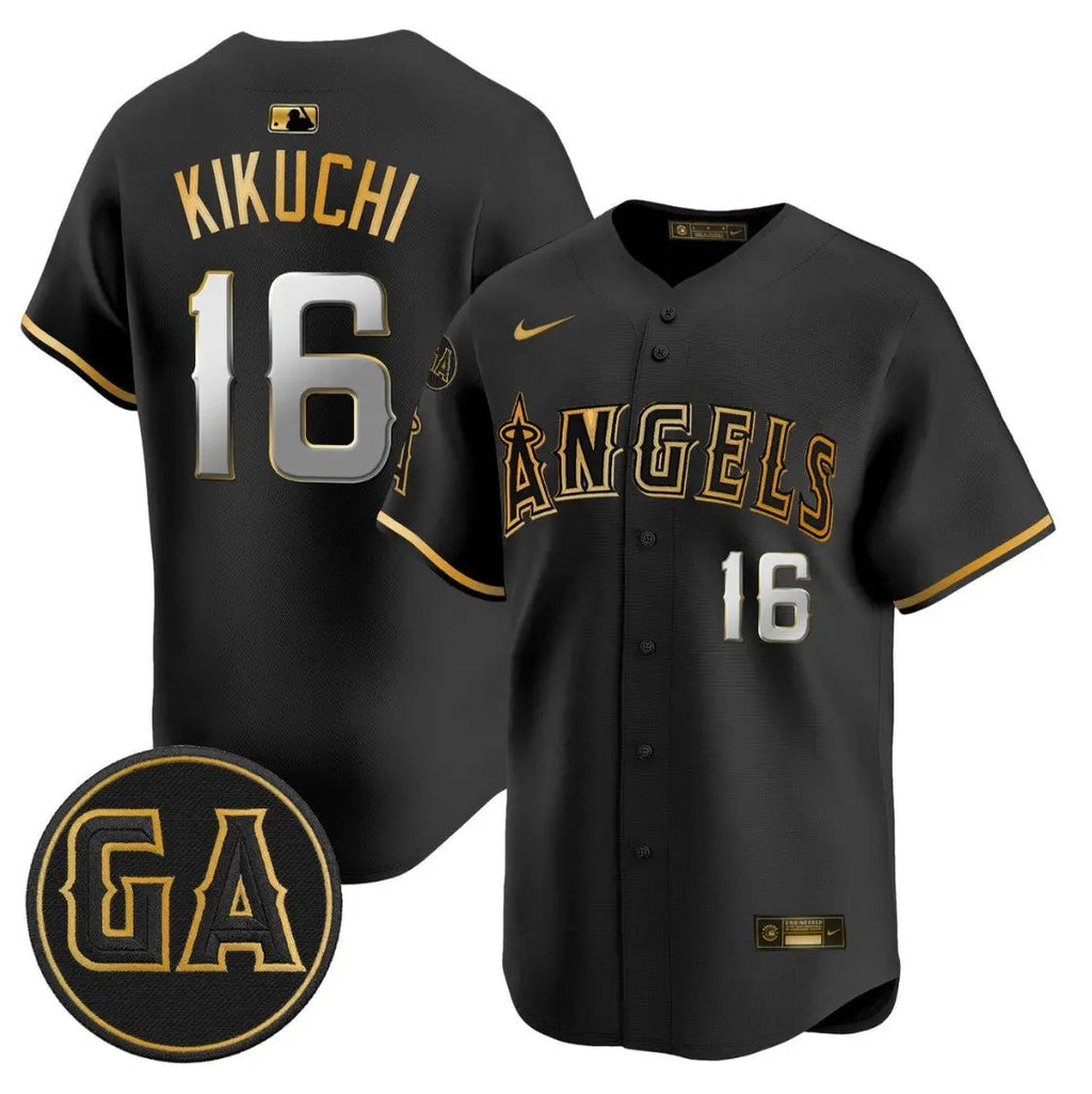 Yusei Kikuchi Jersey #16 Angels Garret Anderson Tribute Premier Stitched by My Store