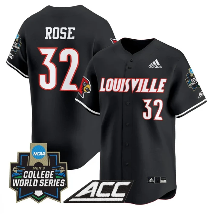 Zion Rose Jersey #32 Louisville Cardinals 2025 World Series Stitched Black by My Store