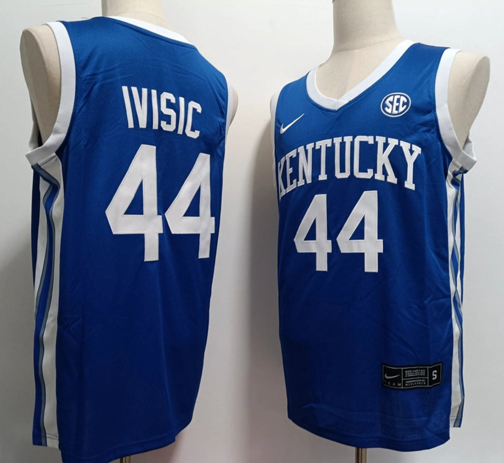 Zvonimir Ivisic Jersey #44 Kentucky Wildcat College Basketball Stitched Blue by My store basketball