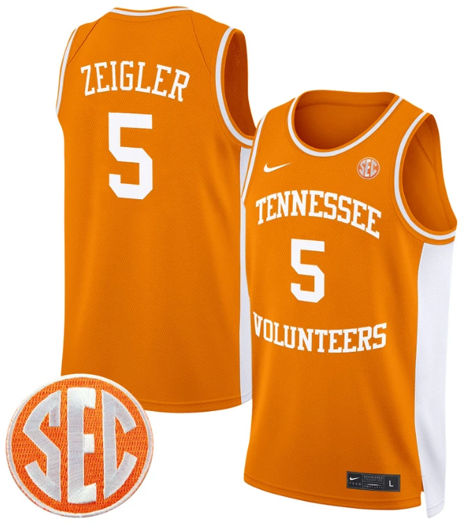 Zakai Zeigler Jersey #5 Tennessee Vols 2024 Swingman Basketball Orange by My store basketball