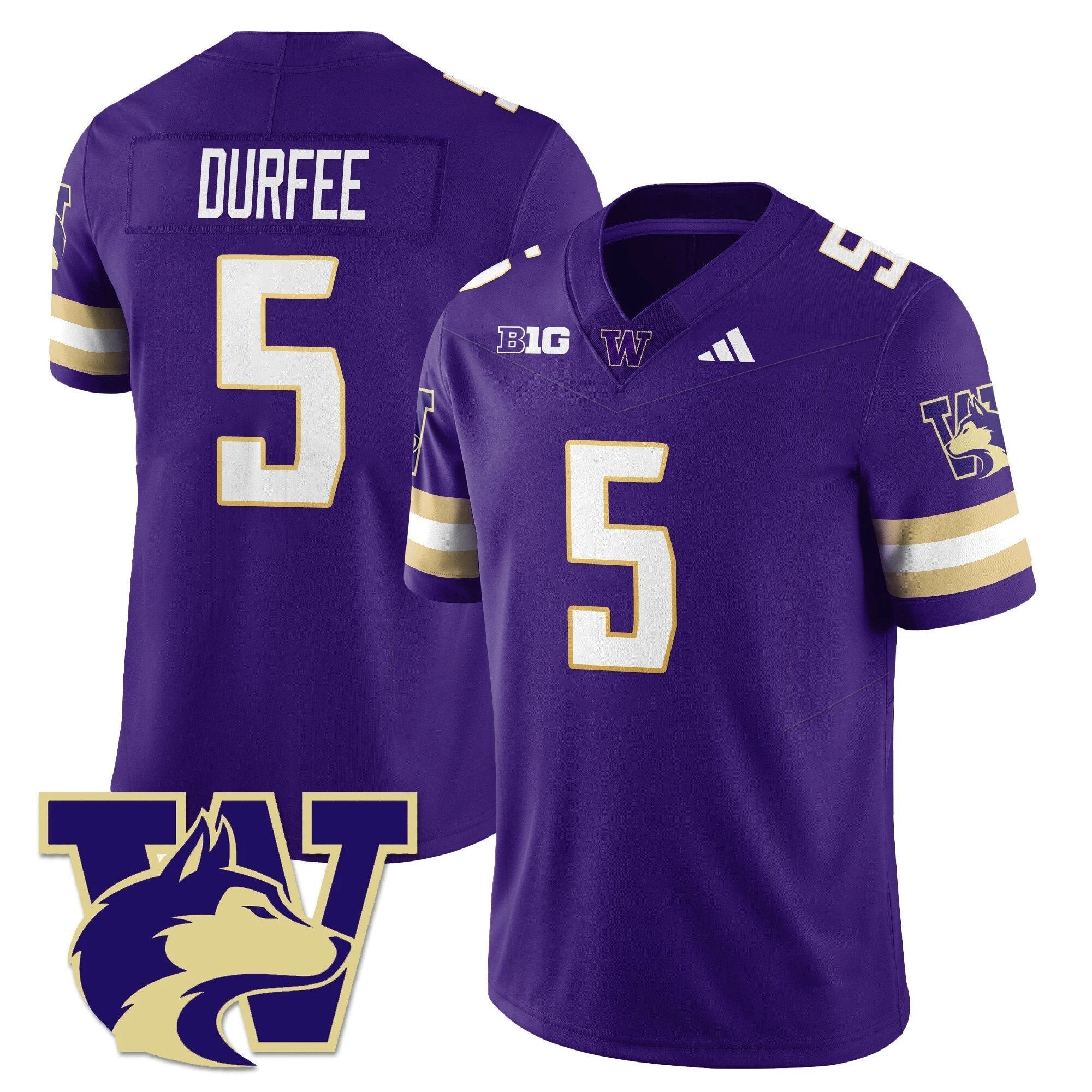 Zach Durfee Jersey #5 Washington Husky Football 2025 Stitched Purple by My Store