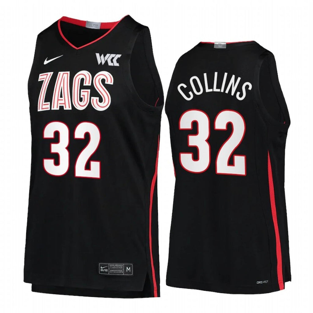 Zach Collins Jersey Gonzaga Bulldogs College Basketball Black #32 by My store basketball