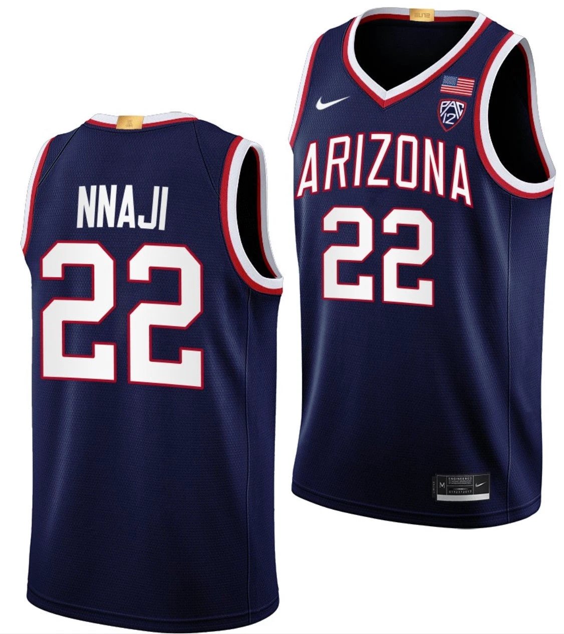 Zeke Nnaji Jersey Arizona Wildcats College Basketball Limited #22 by My store basketball