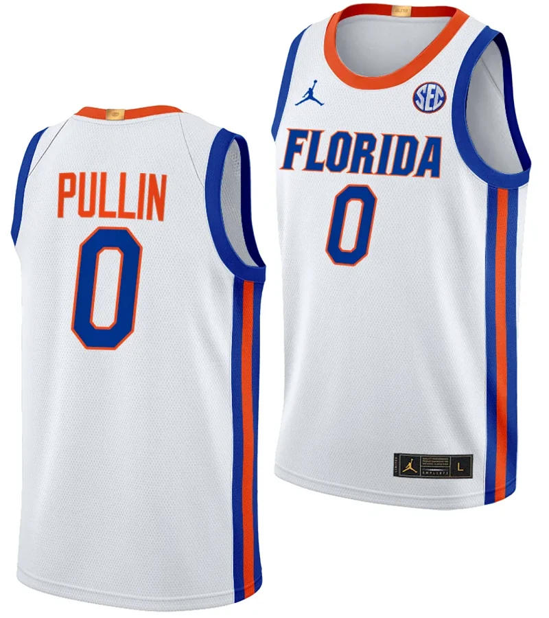 Zyon Pullin Jersey #0 Florida Gators Limited College Basketball 2023-24 Home White by My store basketball