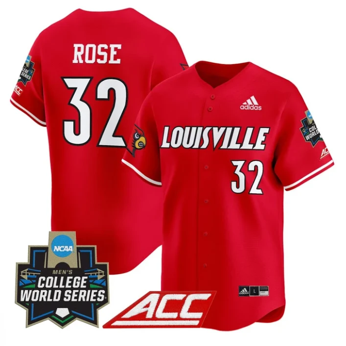 Zion Rose Jersey #32 Louisville Cardinals 2025 World Series Stitched Red by My Store