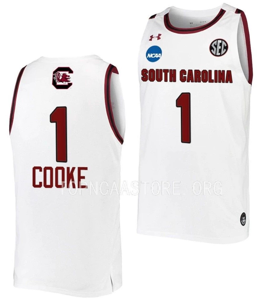 Zia Cooke Jersey South Carolina Gamecocks College Basketball 2023 NCAA March Madness White #1 by My store basketball