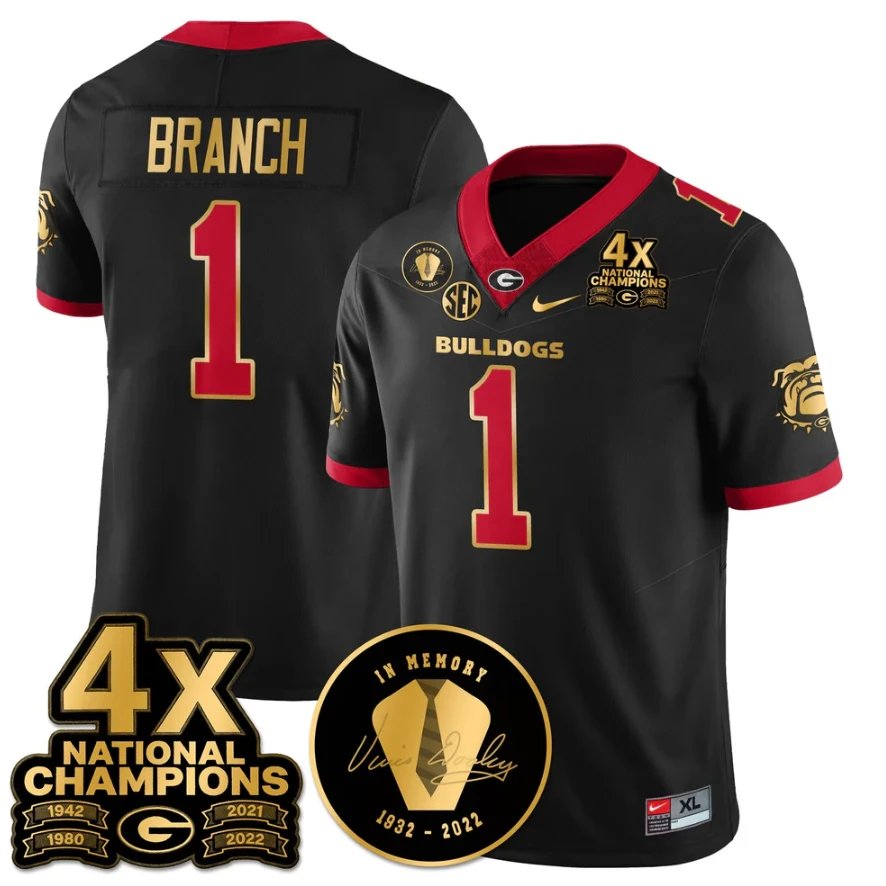 Zachariah Branch Jersey #1 Georgia Bulldogs 4x-Time National Champions Stitched by My Store NCAA Football Jerseys