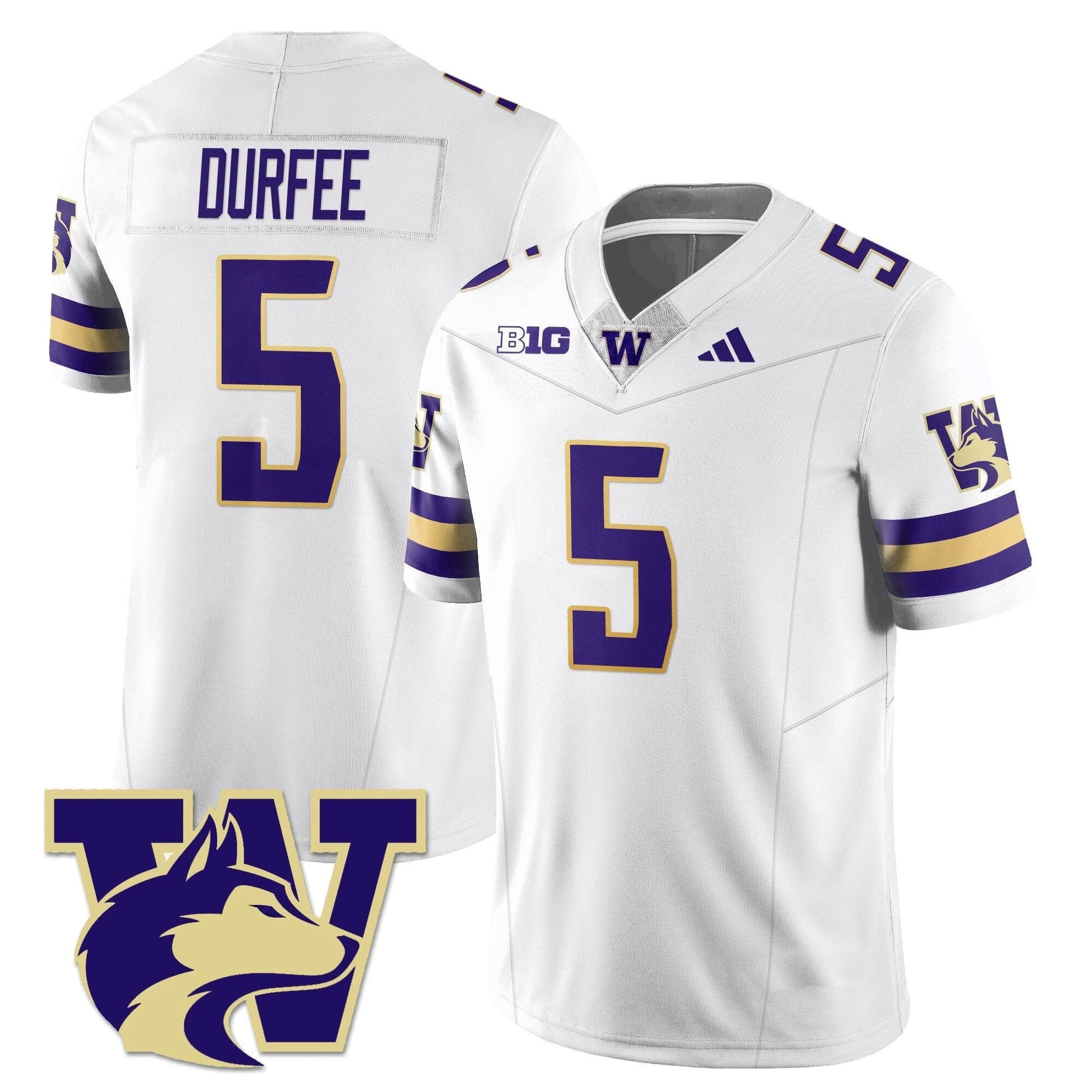 Zach Durfee Jersey #5 Washington Husky Football 2025 Stitched White by My Store