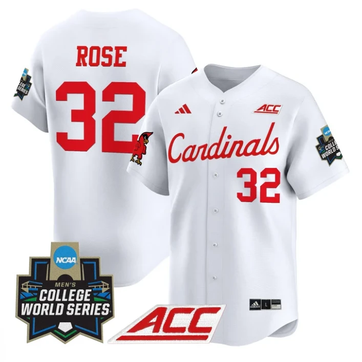 Zion Rose Jersey #32 Louisville Cardinals 2025 World Series Stitched White by My Store