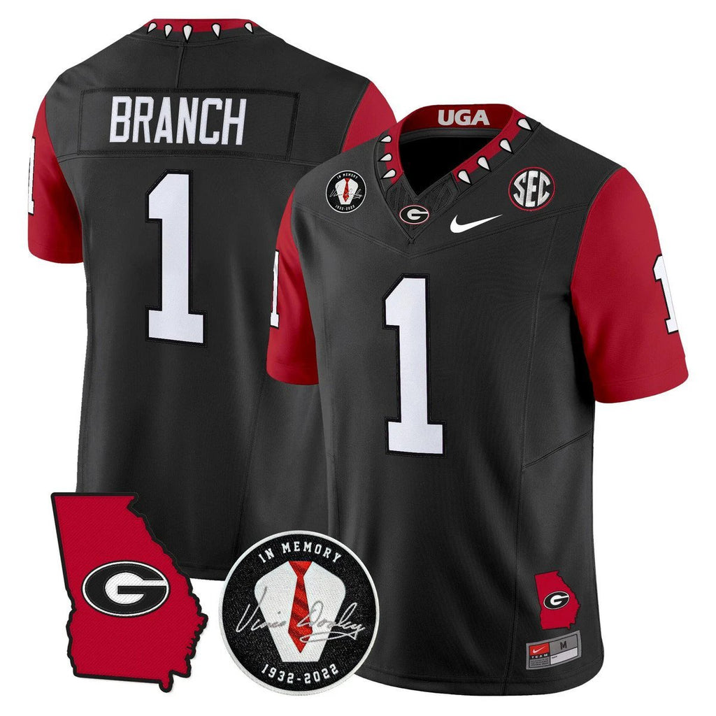 Zachariah Branch Jersey #1 Georgia Bulldogs 2025 Limited Stitched Black by My Store NCAA Football Jerseys