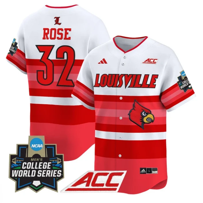 Zion Rose Jersey #32 Louisville Cardinals 2025 World Series Stitched Gradient by My Store